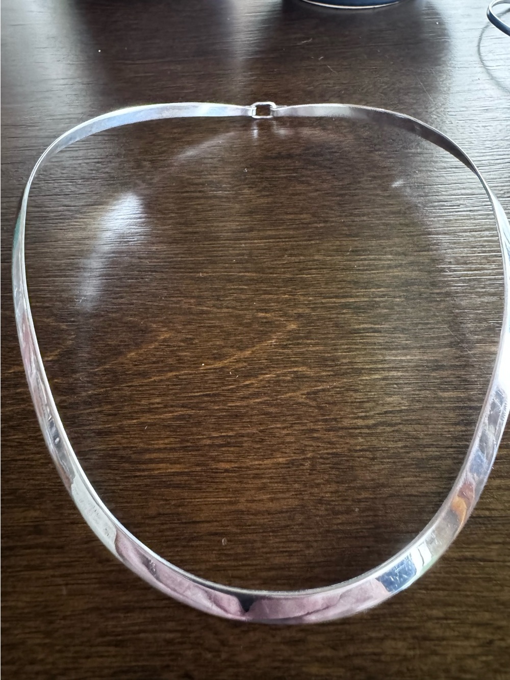 Sterling Silver Herringbone Collar Necklace - Silver